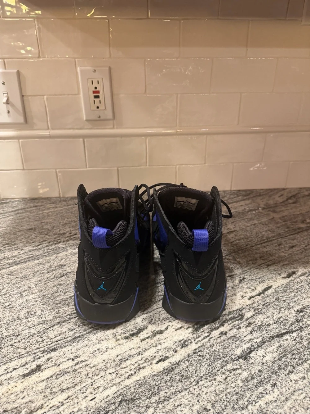 Mens Nike Jordan True Flight Black Blue Lagoon 342964-040 Size 9.5